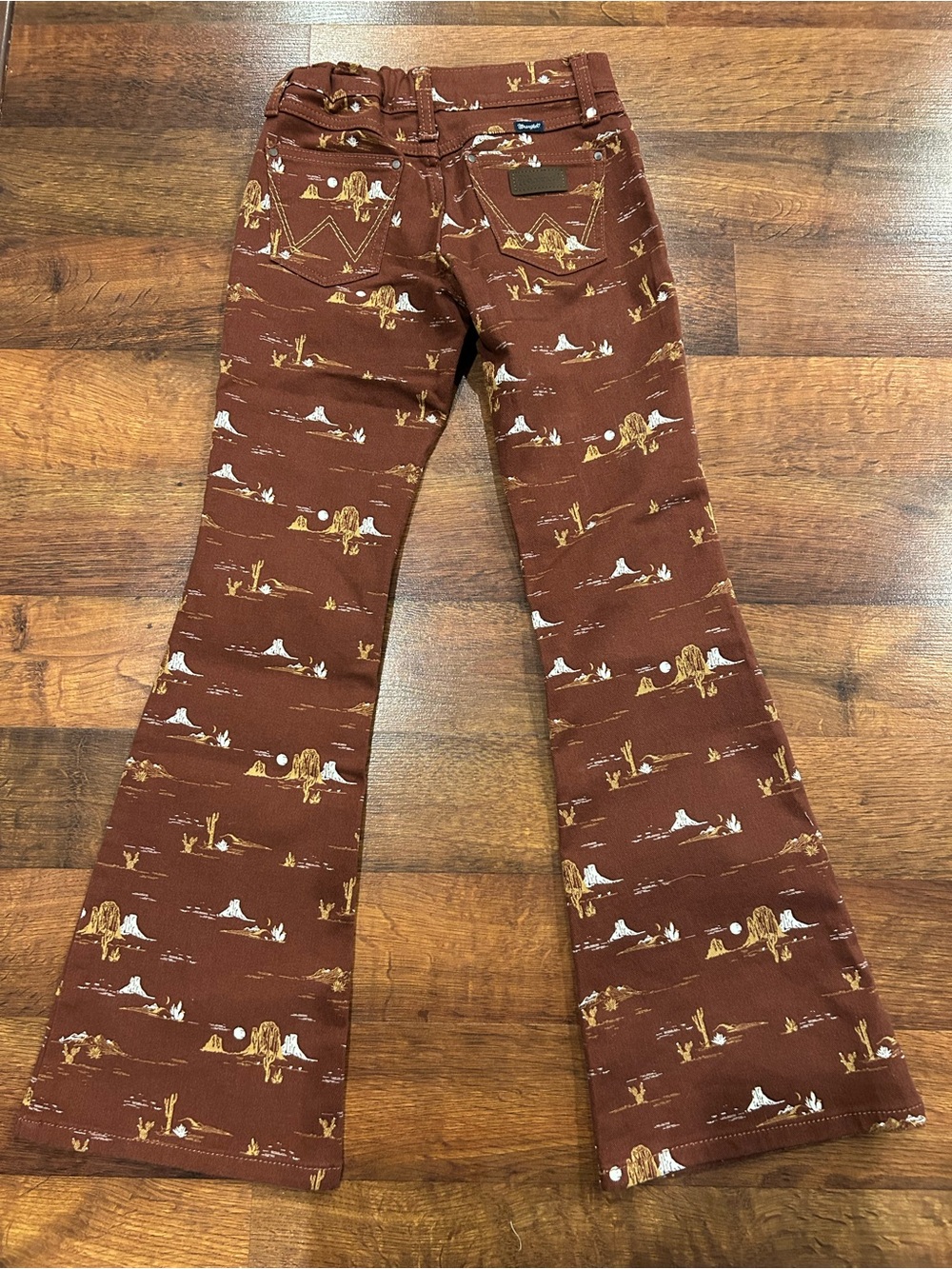 Wrangler Girls Desert Print Flare Jeans Size 8 Adjustable Waist Southwestern - Picture 7 of 9